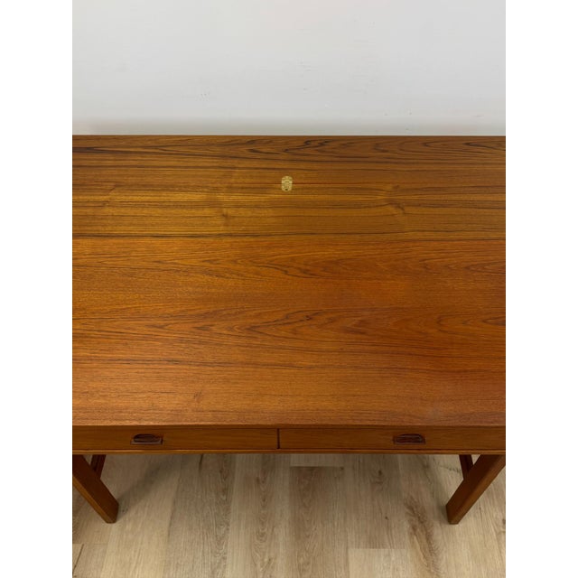 Peter Lovig Nielsen MCM Desk Folding Top Shelving Rare Danish Modern Office Desk For Sale - Image 15 of 16