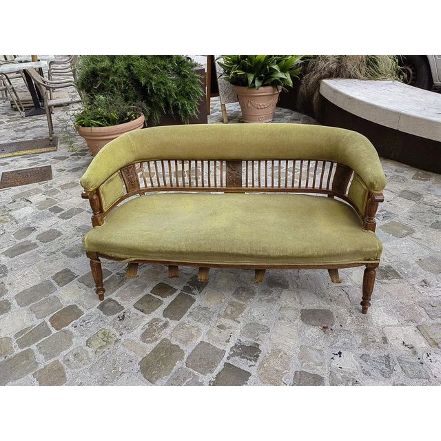 Brown Vintage Walnut Sofa, 1800s For Sale - Image 8 of 9