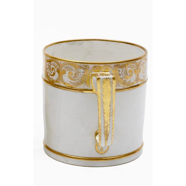 Green Large Antique Early 19th Century George III Derby Porcelain Porter's Tankard Mug With Alpine Landscape "In Germany", Circa 1810 For Sale - Image 8 of 12