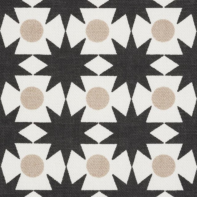 A small-scale star and polka dot pattern, this stylish, two- tone print is a brilliant way to pull together a room....