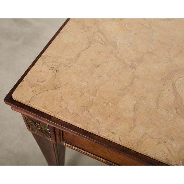 Grand French Neoclassical Marble Top Library or Console Table For Sale In Sacramento - Image 6 of 18