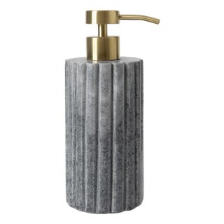 Erin Gates x Kassatex Beacon Hill Fluted Marble Lotion Dispenser, Grey For Sale