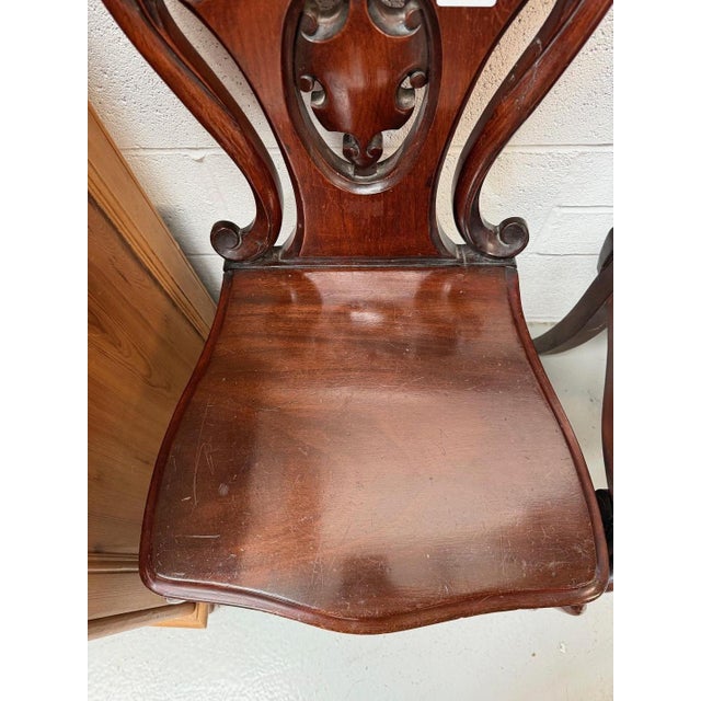 Antique Mahogany Hall Chairs, 1890s, Set of 2 For Sale - Image 11 of 13