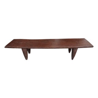 Vintage Large-Tribal-Wood-Senufo-Coffee-Table stool-74.25" W For Sale