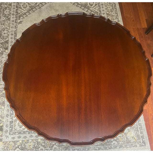 1930s Antique Kittinger Round Pedestal Hall Entry Table Mahogany For Sale - Image 5 of 6