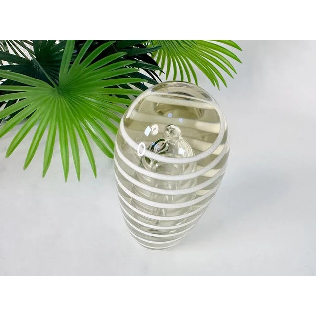 Abstract Mouth-Blown Glass Art Object or Table Sculpture with Spiral Decor, 1990 For Sale - Image 6 of 12