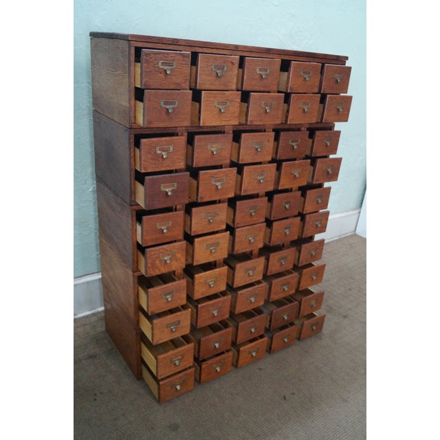 Antique FiftyDrawer Oak Library File Chairish