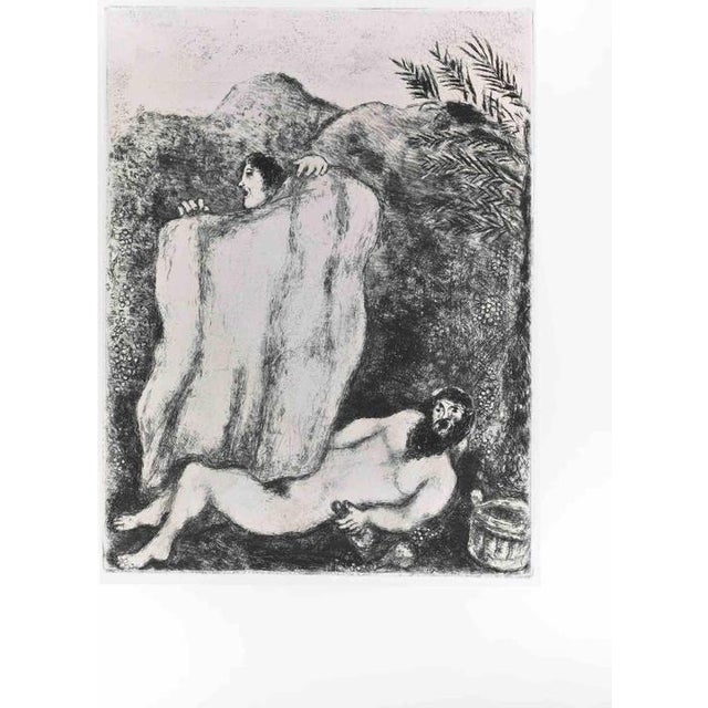 Marc Chagall, Nude Noah's Cloak, 1956, Etching For Sale