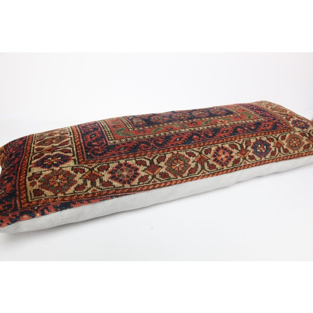 Textile Antique Persian Rug Lumbar Pillow Cover – Decorative Tribal Cushion Cover -16'' X 43'' For Sale - Image 7 of 8