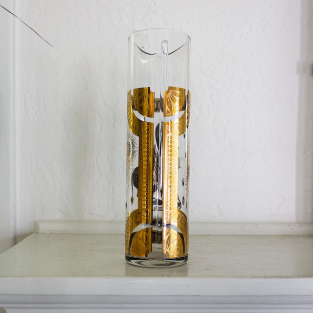 Fred Press Gold Trojan Horse Glass Cocktail Pitcher and Stirring Stick For Sale - Image 14 of 14