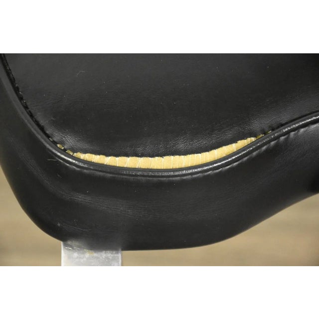 1970s Black Vinyl and Aluminum Dining Chairs - Set of 6 For Sale - Image 10 of 11