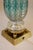 Rare Large Turquoise "Costolato" Barovier Toso Murano Italy Thick Bubble Blown Art Glass Brass Table Lamp 1960s For Sale - Image 14 of 14