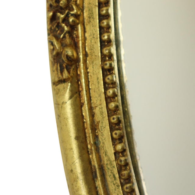 Hollywood Regency Golden Mirror Oval Deknudt Classic For Sale - Image 12 of 16