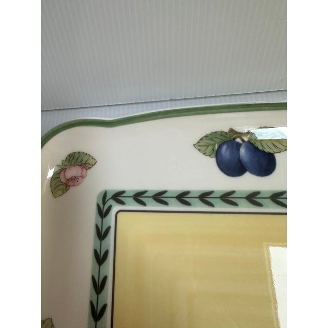 1950s Villeroy & Boch Serving 11.7"x 11.7" Platter "French Garden" Pattern Made in Germany For Sale - Image 9 of 11