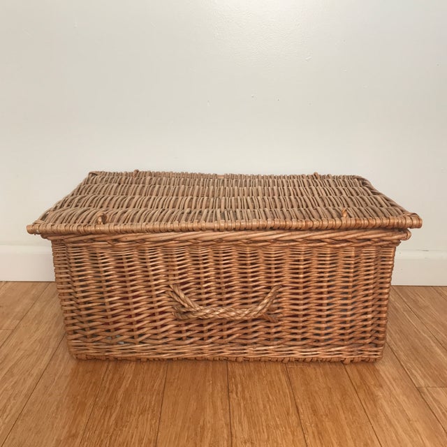 Vintage French Wicker Picnic Basket Chairish