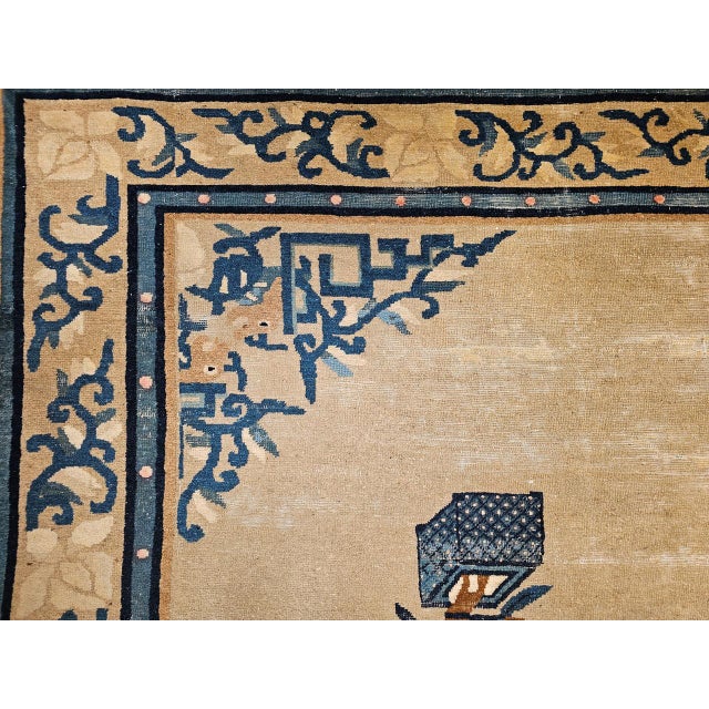 Antique Chinese Peking Rug, Hand-Knotted Wool, Fortune Symbols, 1800s, 10' x 12' For Sale - Image 14 of 18