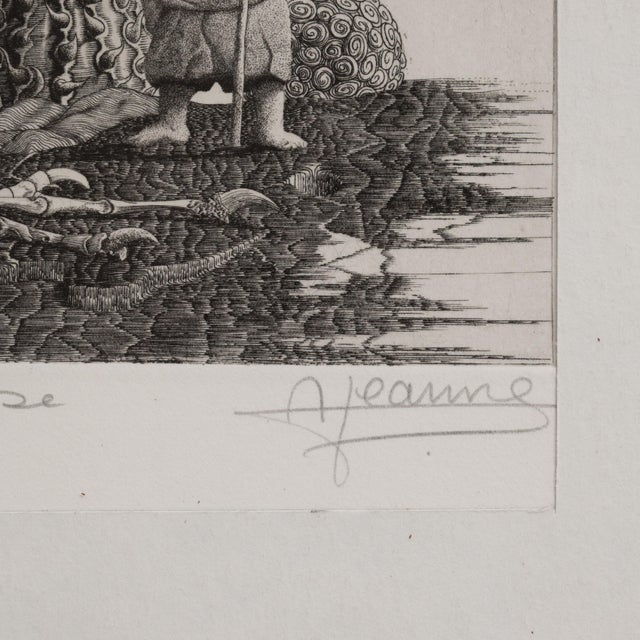 Mid 20th Century Belgium Surrealism Gray Wood Print For Sale - Image 10 of 15