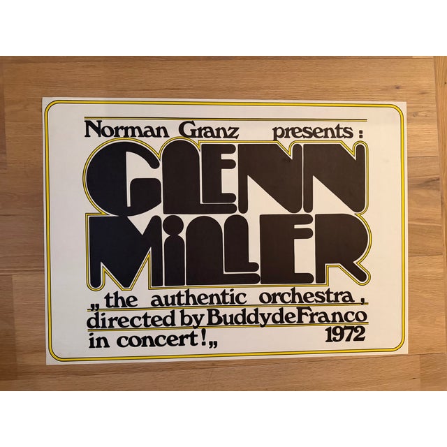 Modern Poster for Norman Granz Presenting Glenn Millers Authentic Orchestra directed by Buddy De Franco in Concert, 1970s For Sale - Image 3 of 9