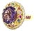 5.62 Carat Natural Amethyst Diamond Sapphire Yellow Gold Cocktail Ring, Size 7 For Sale