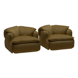 Confidential Easy Chairs by Alberto Rosselli for Saporiti Italia, 1970s, Set of 2 For Sale