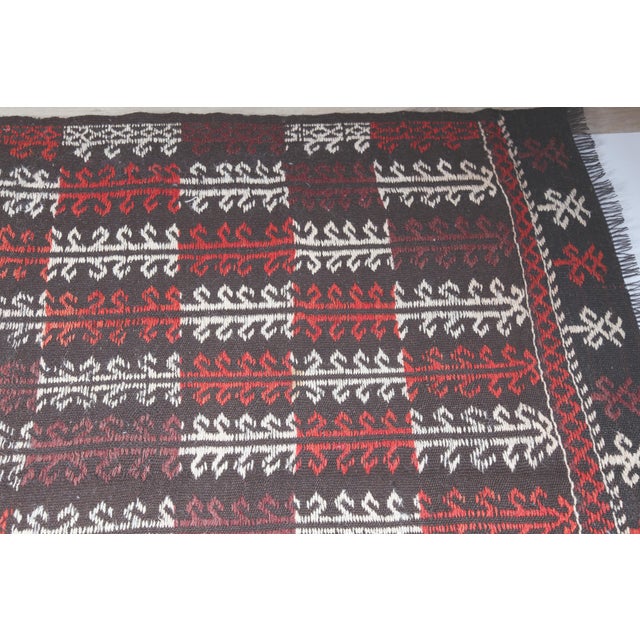 White Handmade Flatweave Turkish Vintage Kilim Rug - 9'1 X 8'9 For Sale - Image 8 of 14