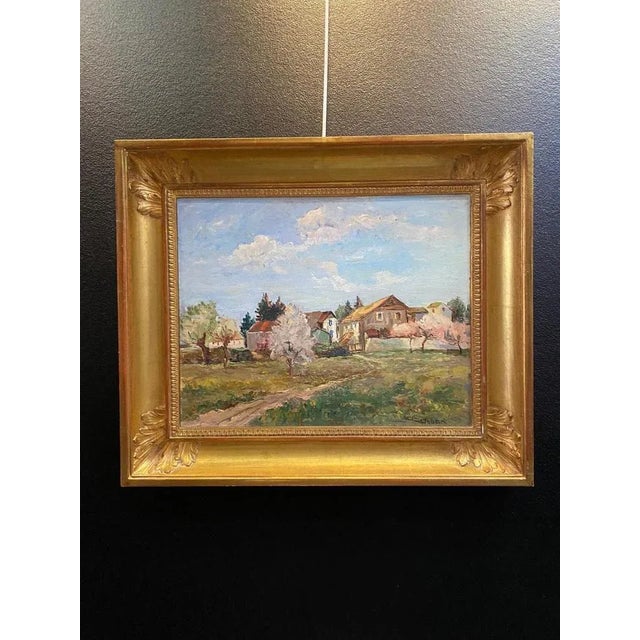 Harry Urban, Geneva Countryside, Oil on Wood, 1950s For Sale - Image 9 of 9