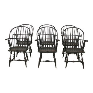 Set of 6 Riverbend Painted Finish Windsor Armchairs For Sale