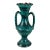 Late 19th Century Antique Moroccan Safi Boho Deep Green Vase With Handles For Sale