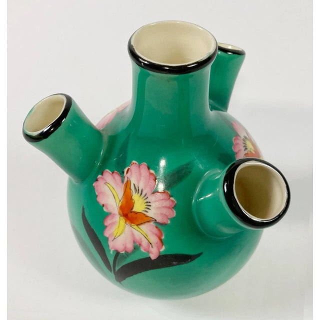 Ceramic Antique Japanese Hand-Painted Porcelain Tulipiere For Sale - Image 7 of 8