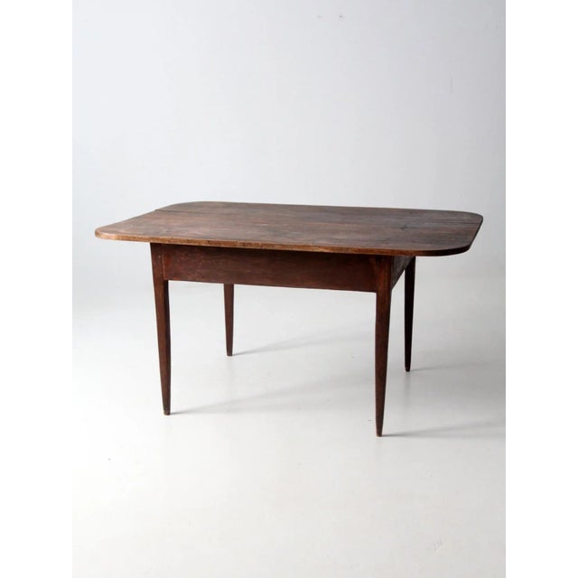 Farmhouse Antique Wooden Plank Top Table For Sale - Image 3 of 13