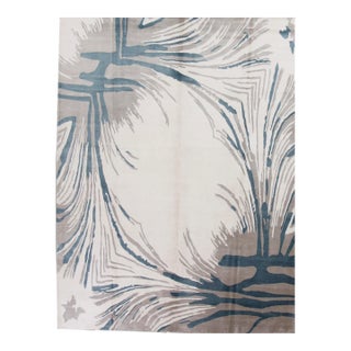 Scarlett Rug, Ivory/Light Blue 5x8 For Sale