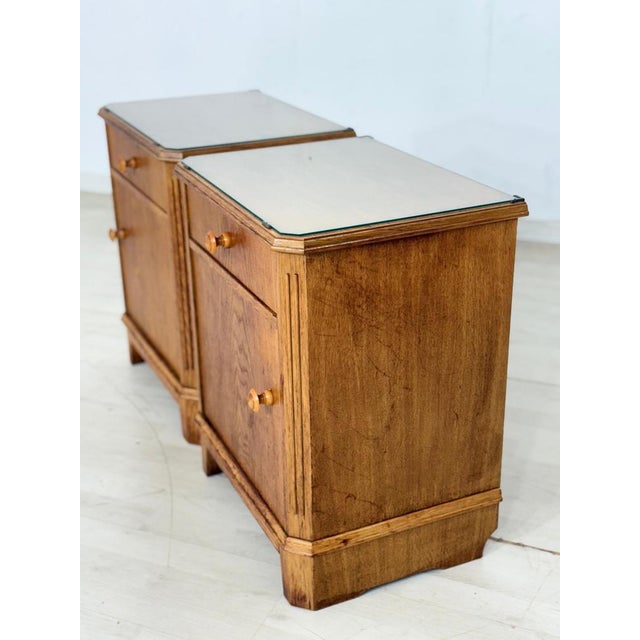 Vintage Wood Bedside Tables, Set of 2 For Sale - Image 6 of 9