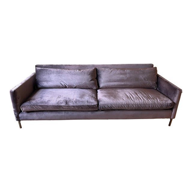 Abc Carpet & Home Purple Velvet Sofa For Sale