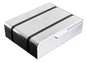 Vintage 1930's American Art Deco Silver Plated Double Deck Playing Card Case / Box