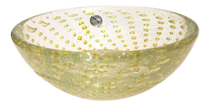 Gold Infused Bubbles Italian Murano Glass Bowl
