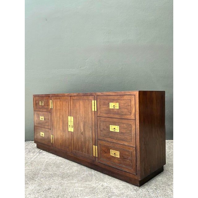 Vintage Henredon Campaign Credenza For Sale - Image 9 of 12