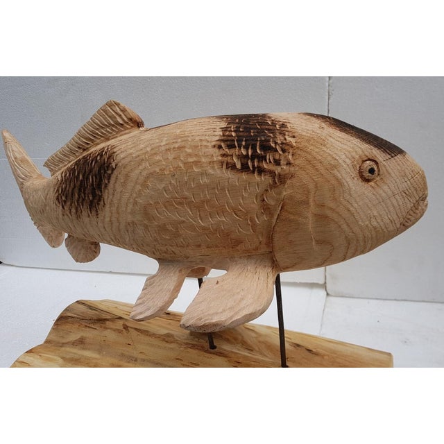 Wooden Sculpture of Koi Carp For Sale - Image 11 of 18