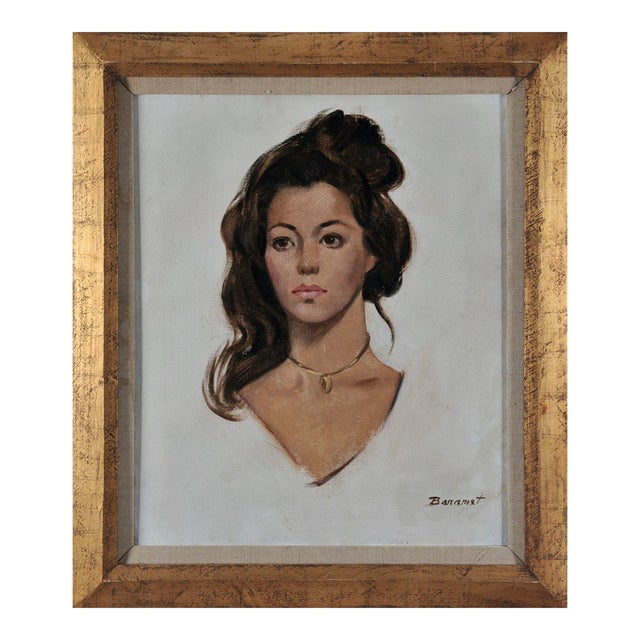 "Portrait of an Exotic Beauty"-Custom Framed-Signed-R. Baranet For Sale