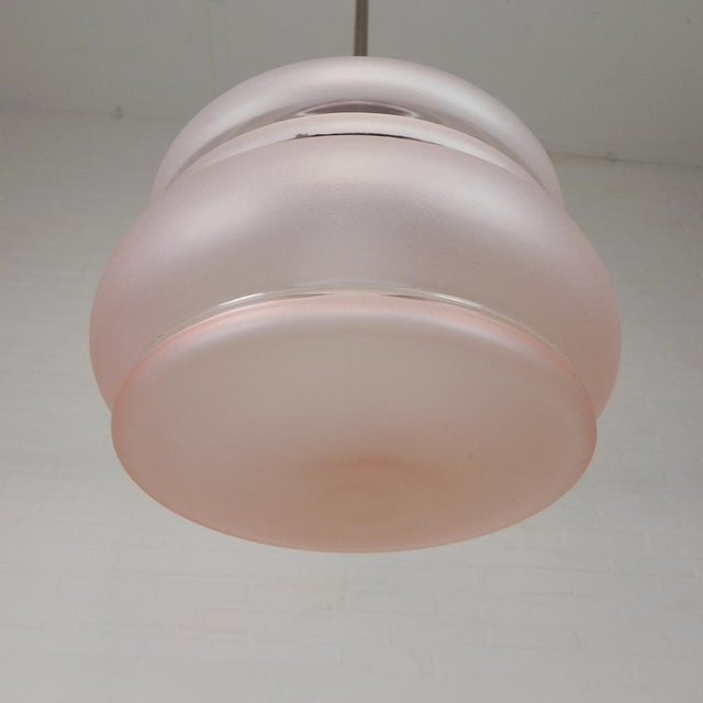 Art Deco Pendant Lamp with Pink Glass Shade, 1930s For Sale - Image 11 of 15