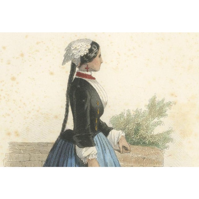 Portuguese & Madeira Folk Costume Engravings, 1850, Engraving For Sale - Image 10 of 15