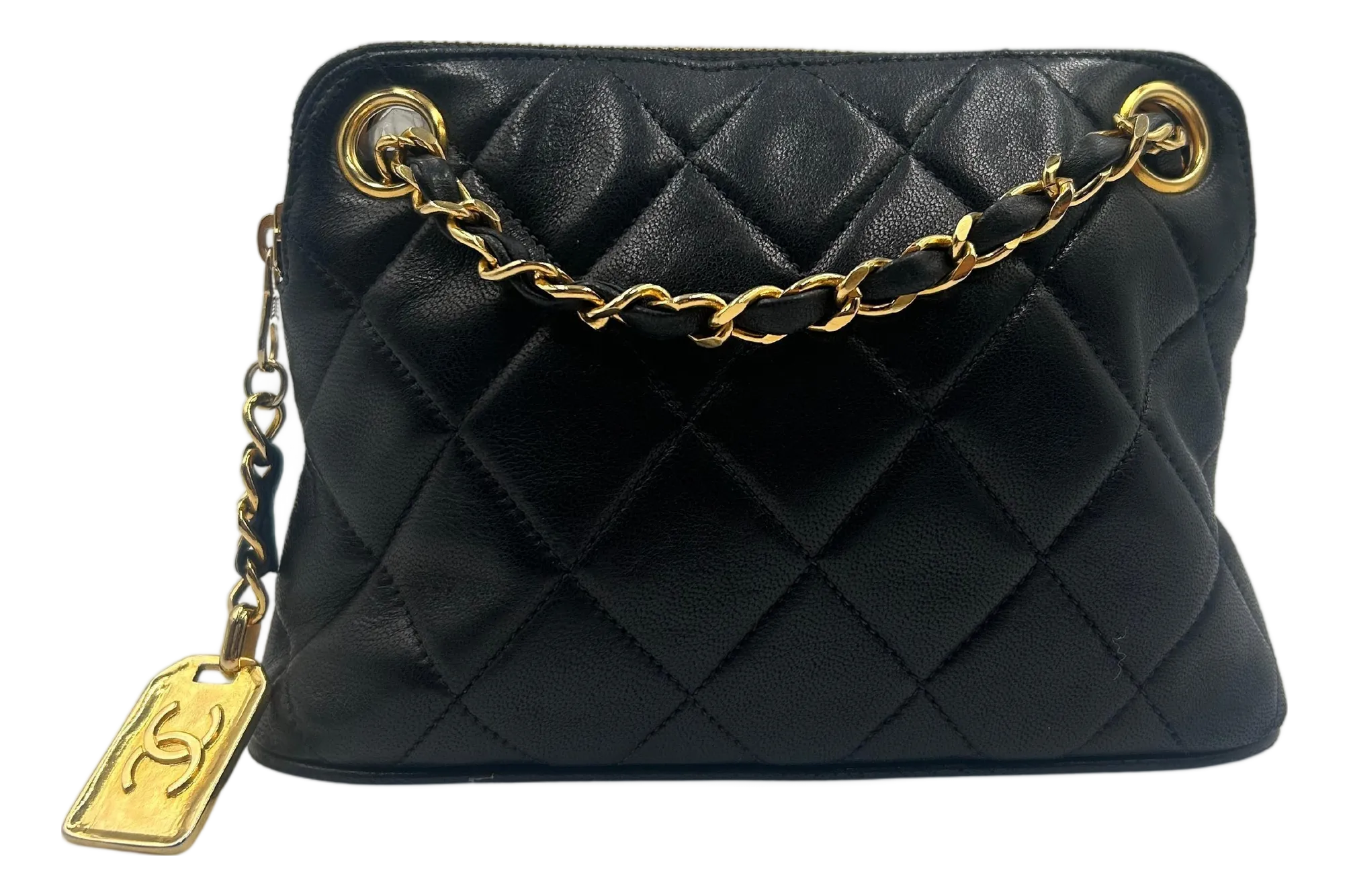 Chanel Black Quilted Leather Bag 90's | Chairish
