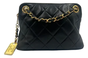 Chanel Black Quilted Leather Bag 90's