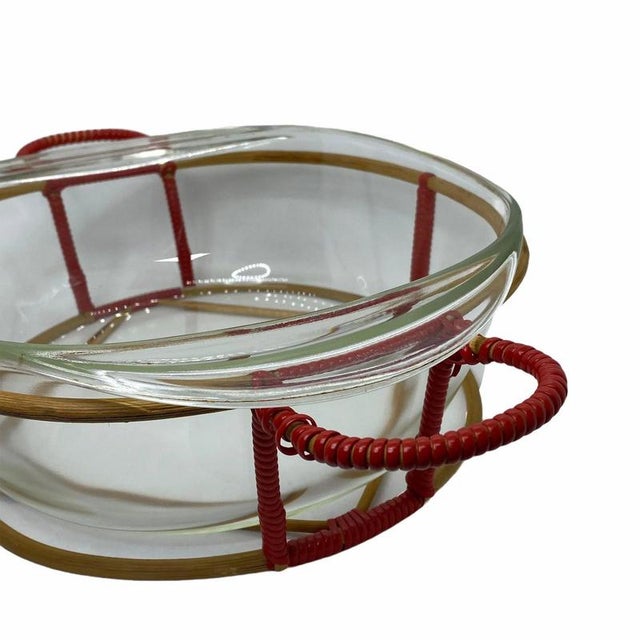 Large German Round Glass Casserole Bowl from Schott, 1960s For Sale - Image 4 of 8