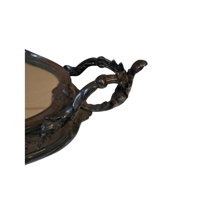 Metal Antique Centerpiece with Mirror, 1900s For Sale - Image 7 of 18