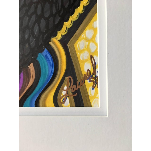 2010s Framed Abstract "Addie's Song" Mixed-Media on Paper by Laurel Rosenberg For Sale - Image 5 of 6