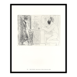 1974 Pablo Picasso Collotype "Sculptor Seated by a Window, Working From a Model"