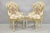 Vintage French Louis XV Style Cream & Pink Painted Boudoir Slipper Chair - Pair For Sale - Image 14 of 14