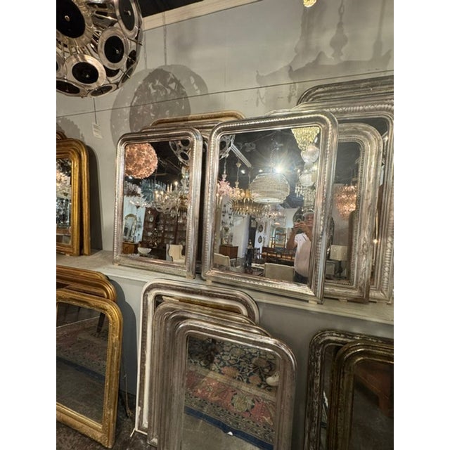 Pair of 19th C. French Silver Louis Philippe Mirrors For Sale - Image 4 of 7