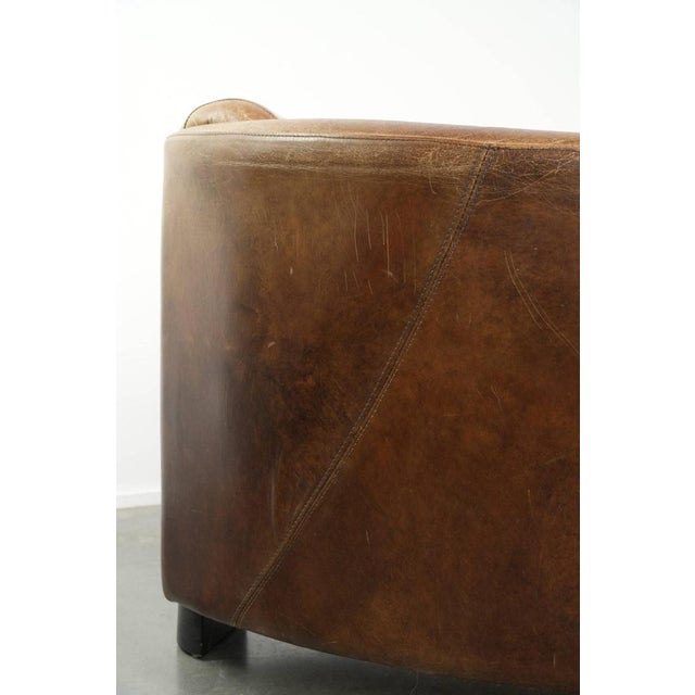 Cognac-Colored Cowhide Aviator Armchair For Sale - Image 11 of 13