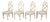 Early 20th Century Set of Four Gothic Revival English Bleached Oak Dining Chairs with Arched Backs For Sale